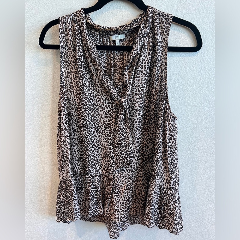 Joie 100% silk leopard print blouse Size Large